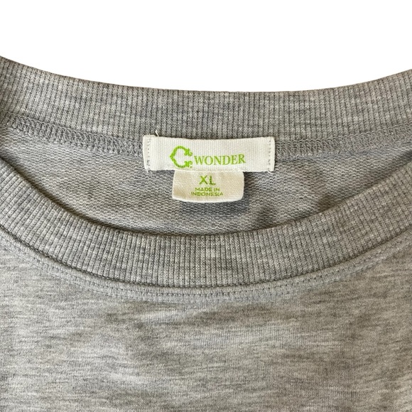 Woman's Ooh La La Sweatshirt with Red Embroidery Script Kangaroo Pocket - Picture 6 of 7